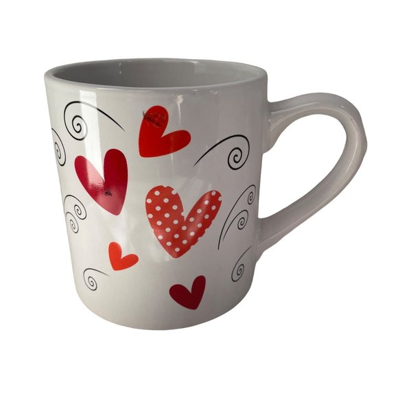 Megatoy HEARTS SWIRLS Mugs Cups Valentines Day Sweetheart Love Coffee Tea Cocoa - Picture 4 of 7
